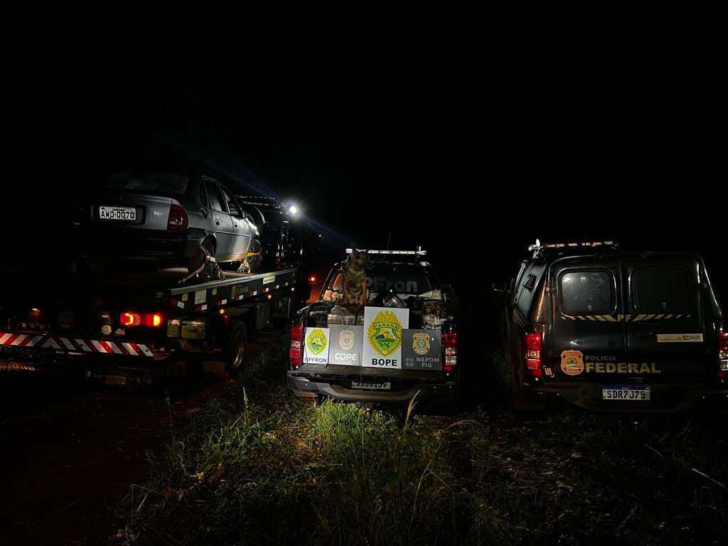Carro é apreendido com 676 quilos de maconha em Itaipulândia