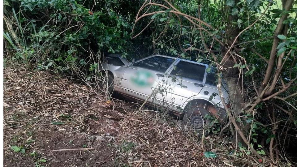 Cinco pessoas ficam feridas após carro bater em árvore na PR 495 em Medianeira