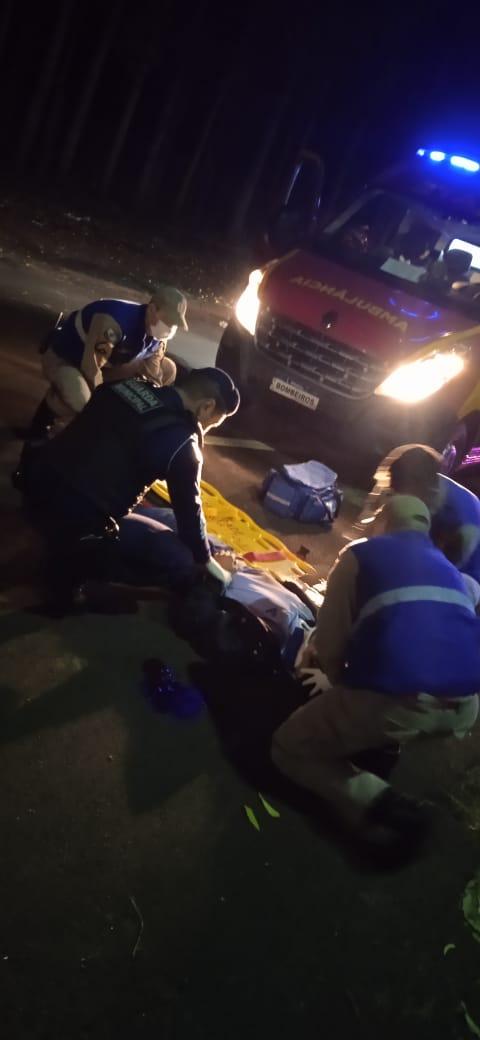 Guarda Municipal e Corpo de Bombeiro atende grave acidente de trânsito com vítima em Toledo