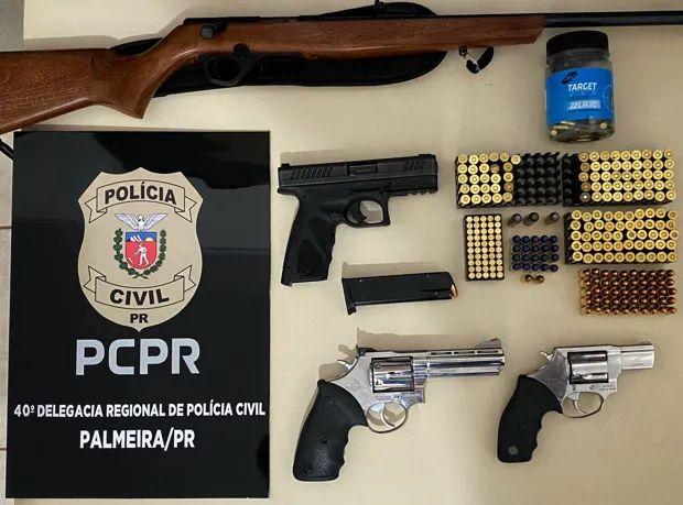 Polícia Civil de Palmeira realiza prisão em flagrante por posse ilegal de arma de fogo de uso restrito na quarta-feira