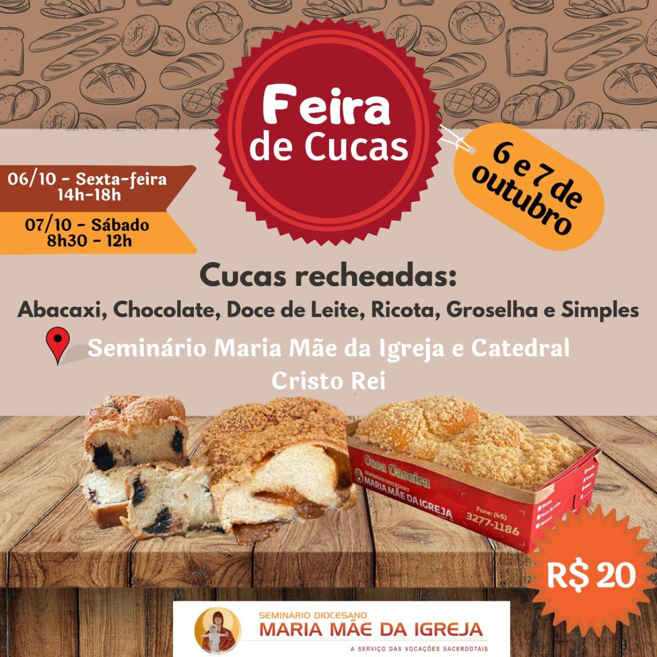 6 e 7 de Outubro: Feira de Cucas do Seminário Maria Mãe da Igreja, apoia formação dos futuros sacerdotes da Diocese de Toledo