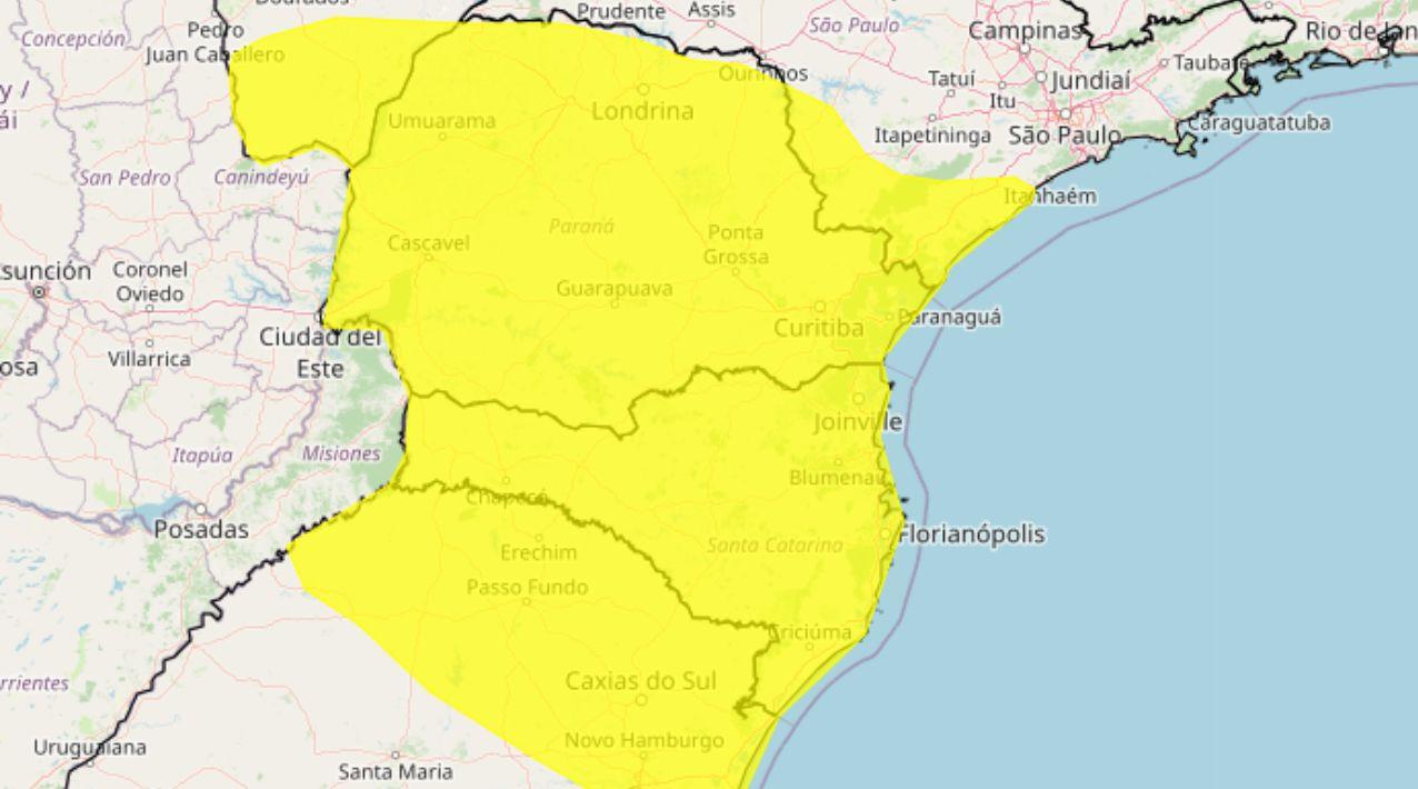 Alerta de Tempestade para o Paraná