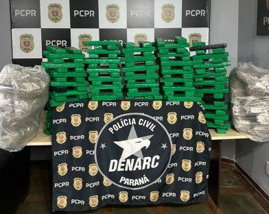 Denarc apreende 233 quilos de maconha e 20kg de capulho após perseguição na BR-469