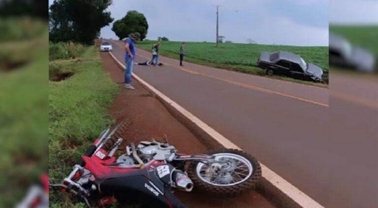 Motociclista morre ao ser atingido por carro na PR-317