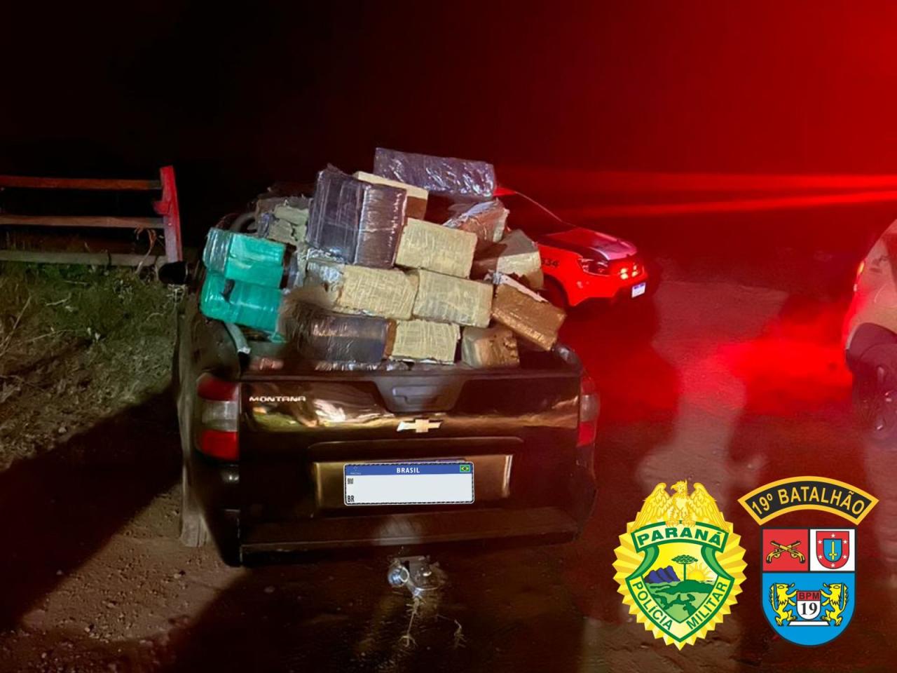 PM aprende carro carregado com maconha em Diamante D'Oeste