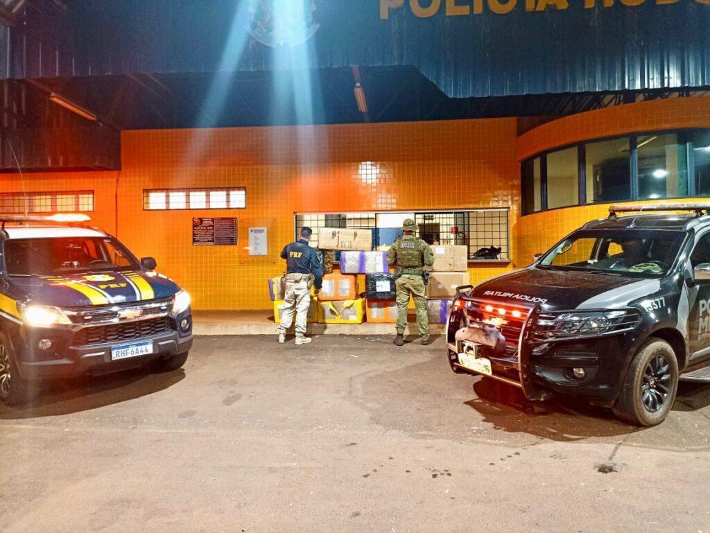 Policiais apreendem caminhão com mais de 1.500 celulares, avaliados em R$ 3,2 milhões, em Guaíra