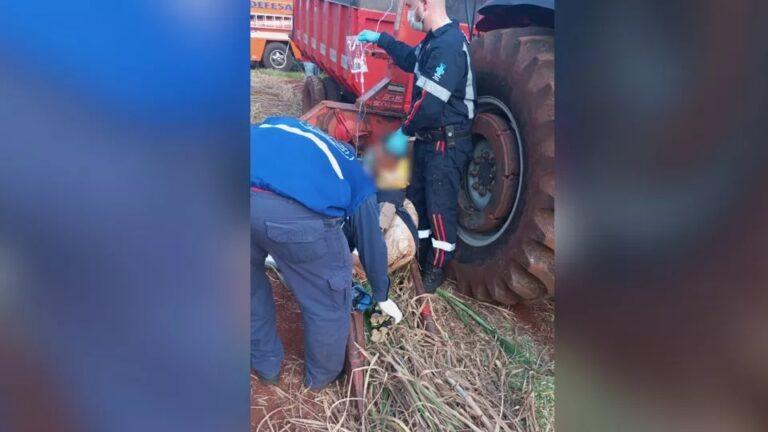 Trabalhador tem perna arrancada por máquina de fazer silagem