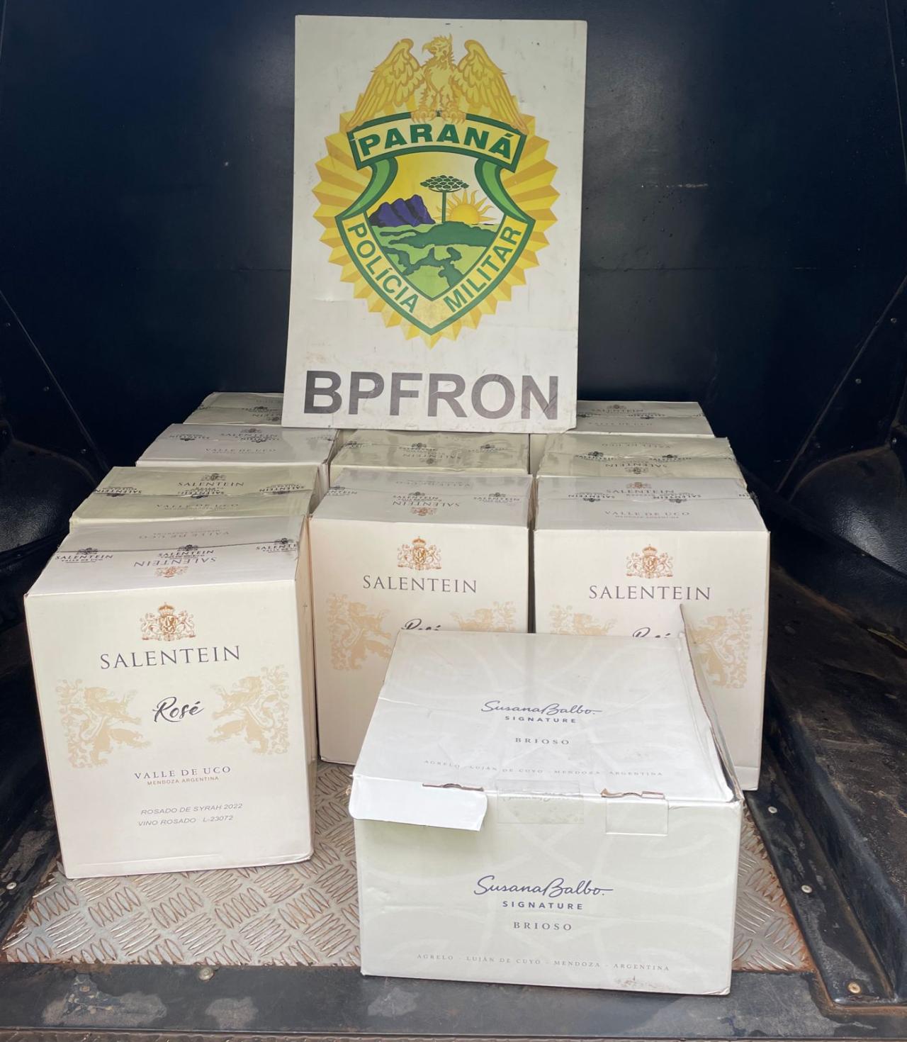 BPFRON apreende bebidas estrangeiras em Pranchita-PR