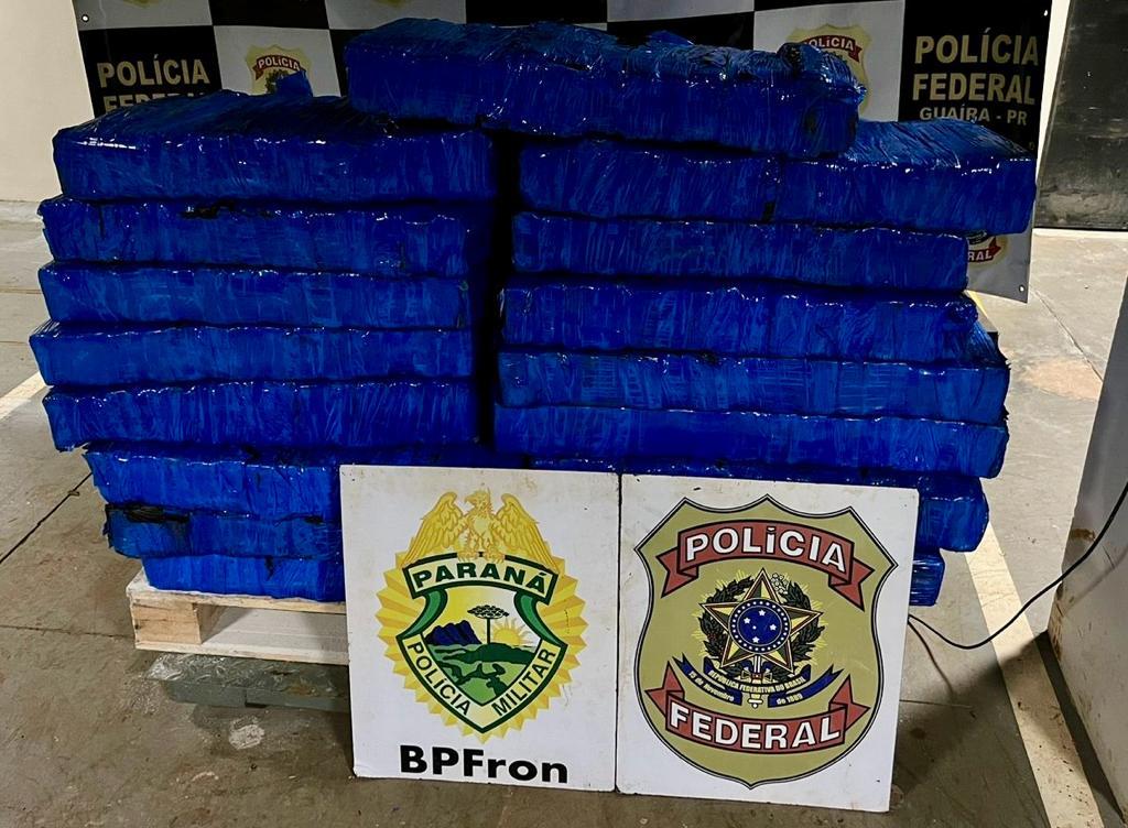 BPFron e NEPOM/PF apreendem apreendem 1,4 tonelada de droga em Guaira-PR