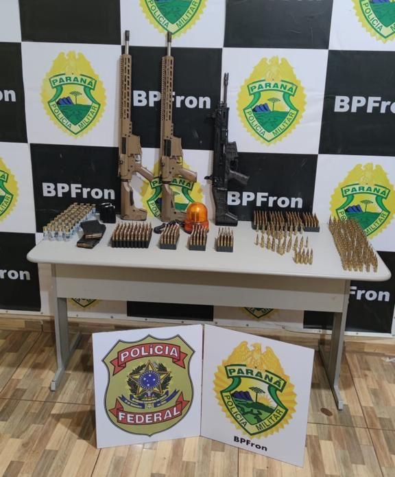BPFRON e Polícia Federal apreendem mais de sete toneladas de drogas além de fuzis e munições em Palotina-PR
