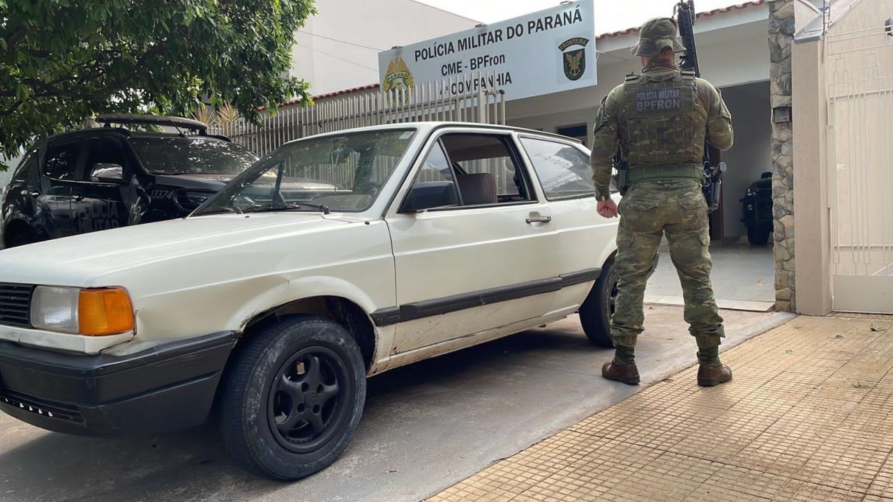 Equipe da BPFRON recupera veículo roubado, na Região