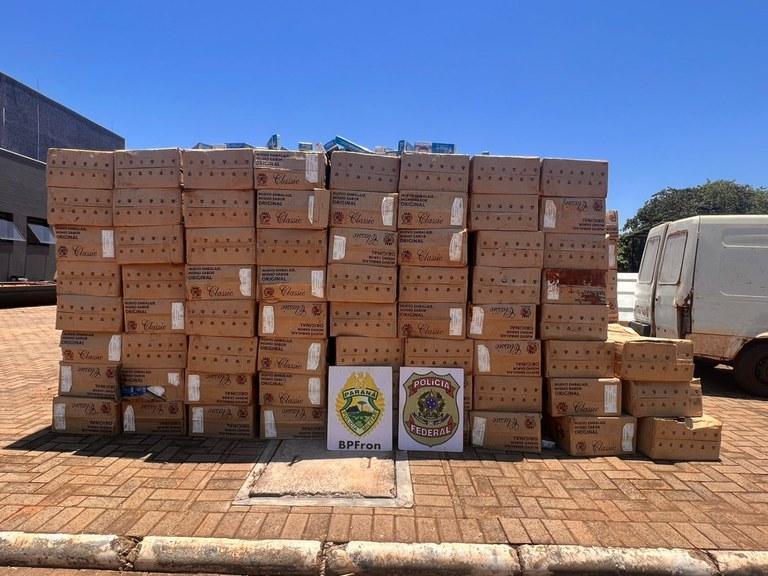 PF e BPFron realizam apreensão de cigarros contrabandeados