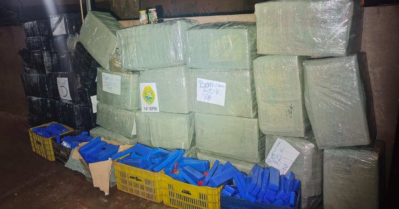 Polícia Militar apreende mais de uma tonelada de maconha e 16 kg de cocaína em Foz do Iguaçu