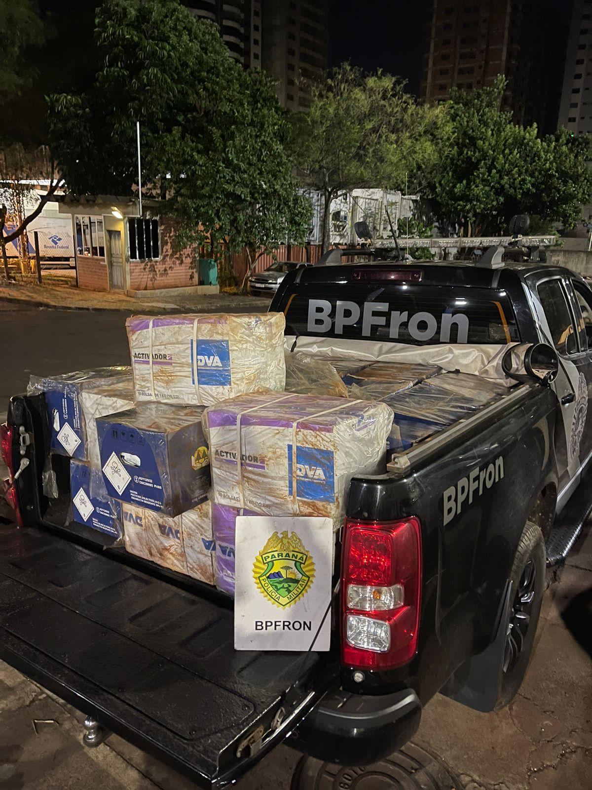 BPFRON apreende veículo carregado com 480 Kg de agrotóxicos na cidade de Itaipulândia -PR