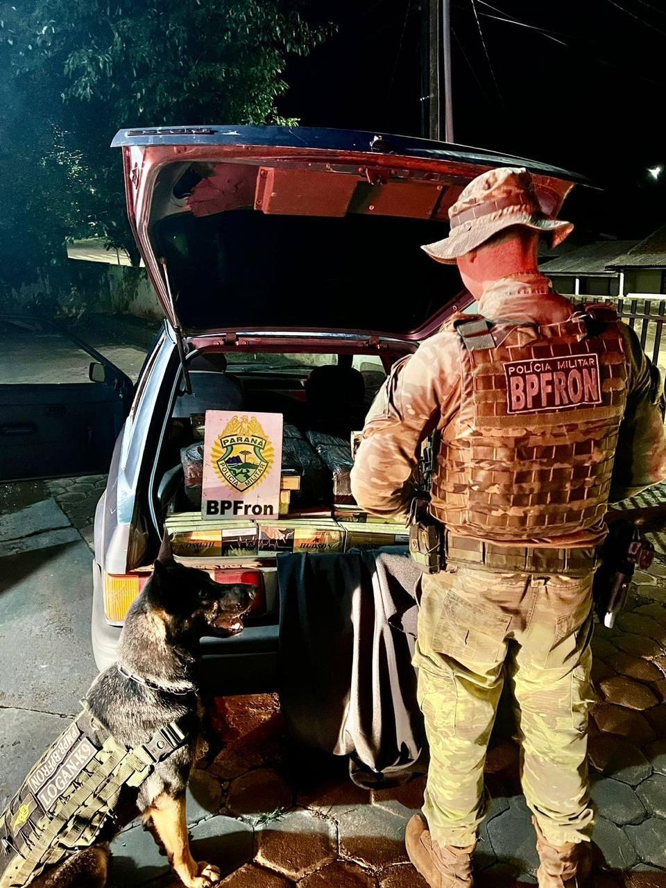 BPFRON cigarros contrabandeados em Ouro Verde do Oeste-PR
