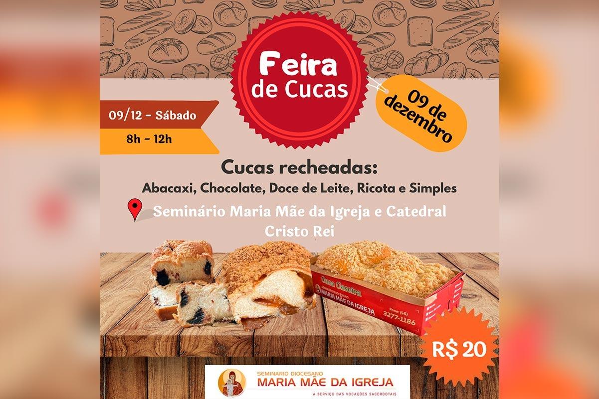Feira de Cucas do Seminário Maria Mãe da Igreja acontece neste sábado (9) em Toledo