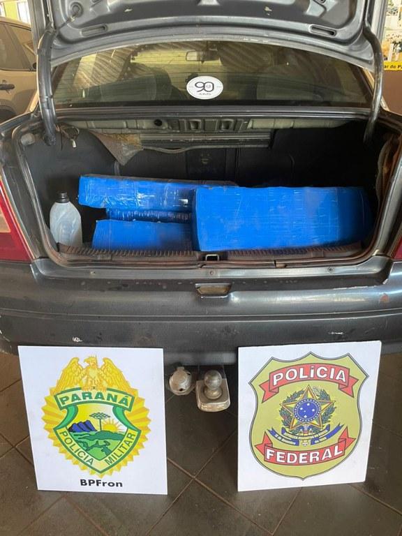 Guairá PR  - PF e BPFron prendem homem em flagrante por tráfico de drogas