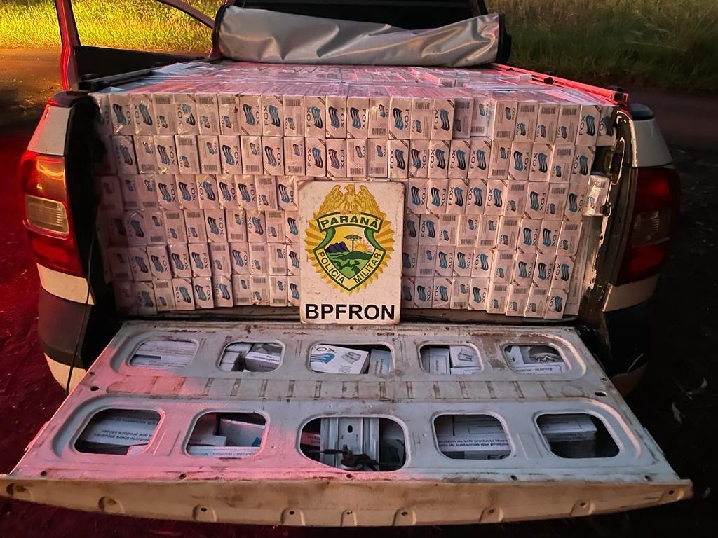 BPFRON apreende veículo carregado com cigarros contrabandeado Santa Terezinha de Itaipu - PR