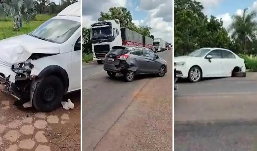 Carro de funerária com corpo de vítima de acidente bate em dois veículos a caminho do velório