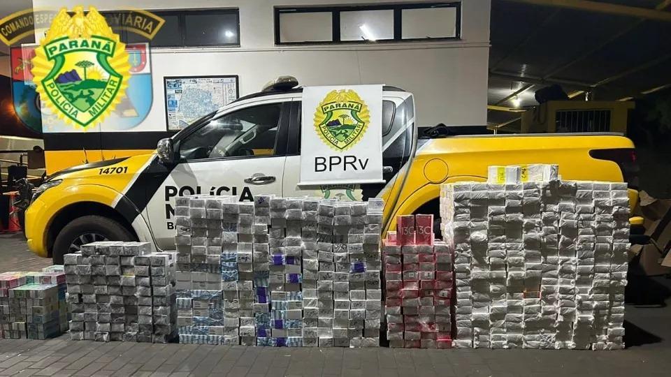 Equipe da BPRV apreendeu mais de R$ 1 milhão reais em mercadorias na PR-317