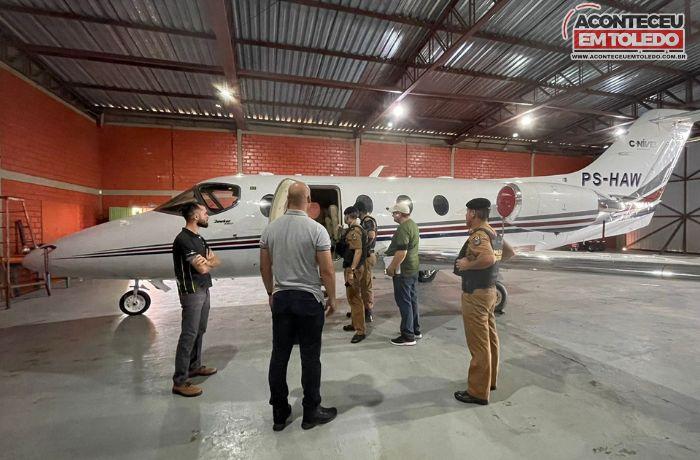 Jato avaliado em mais de 37 milhões de reias é aprendido no aeroporto de Toledo; Resultado de operação conjunta entre forças de seguanças