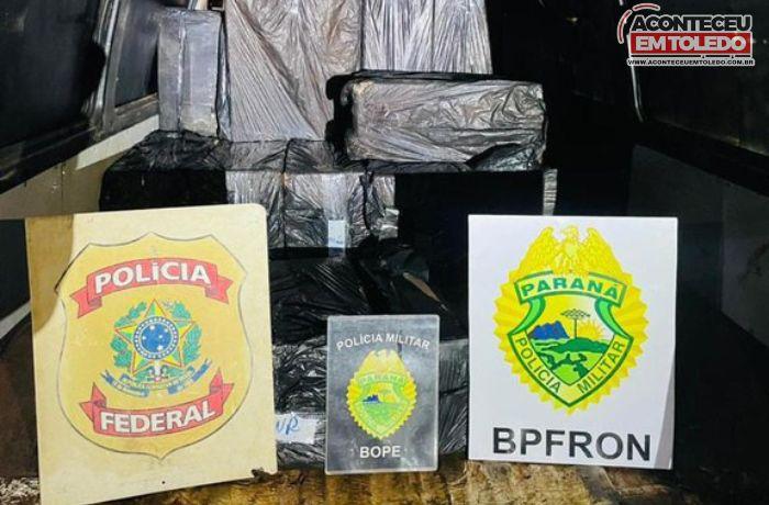 PF e PM/PR apreendem veículos e caixas de cigarros contrabandeados, na Região