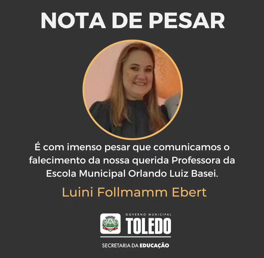 Secretaria de Educação lamenta falecimento de professora