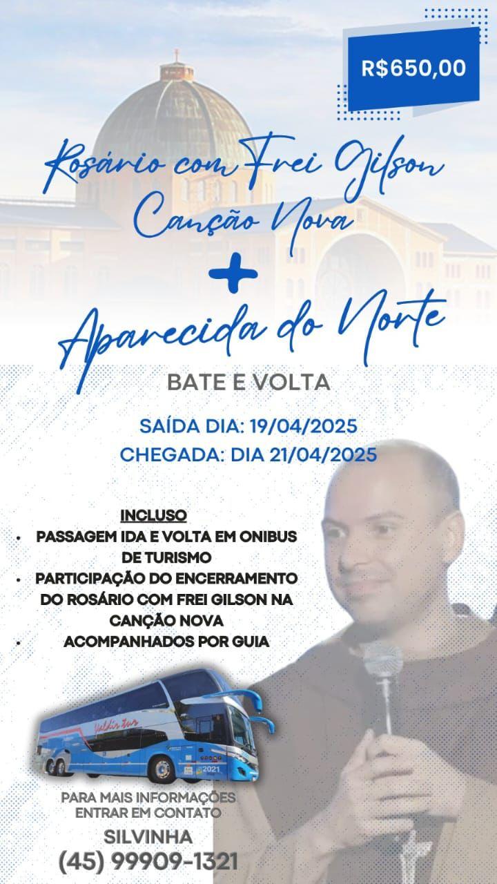 Viagem bate e volta para o encerramento do Rosário com Frei Gilson