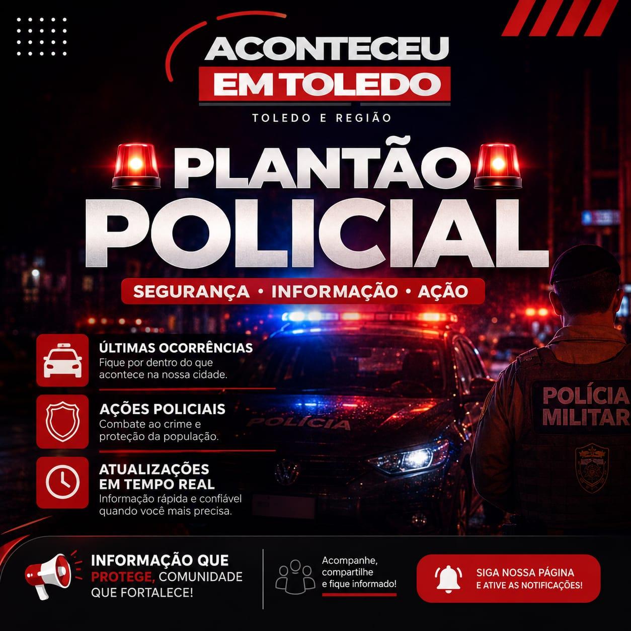 Ex-companheiro é encaminhado à delegacia após denúncia de agressão e ameaça de morte em Toledo