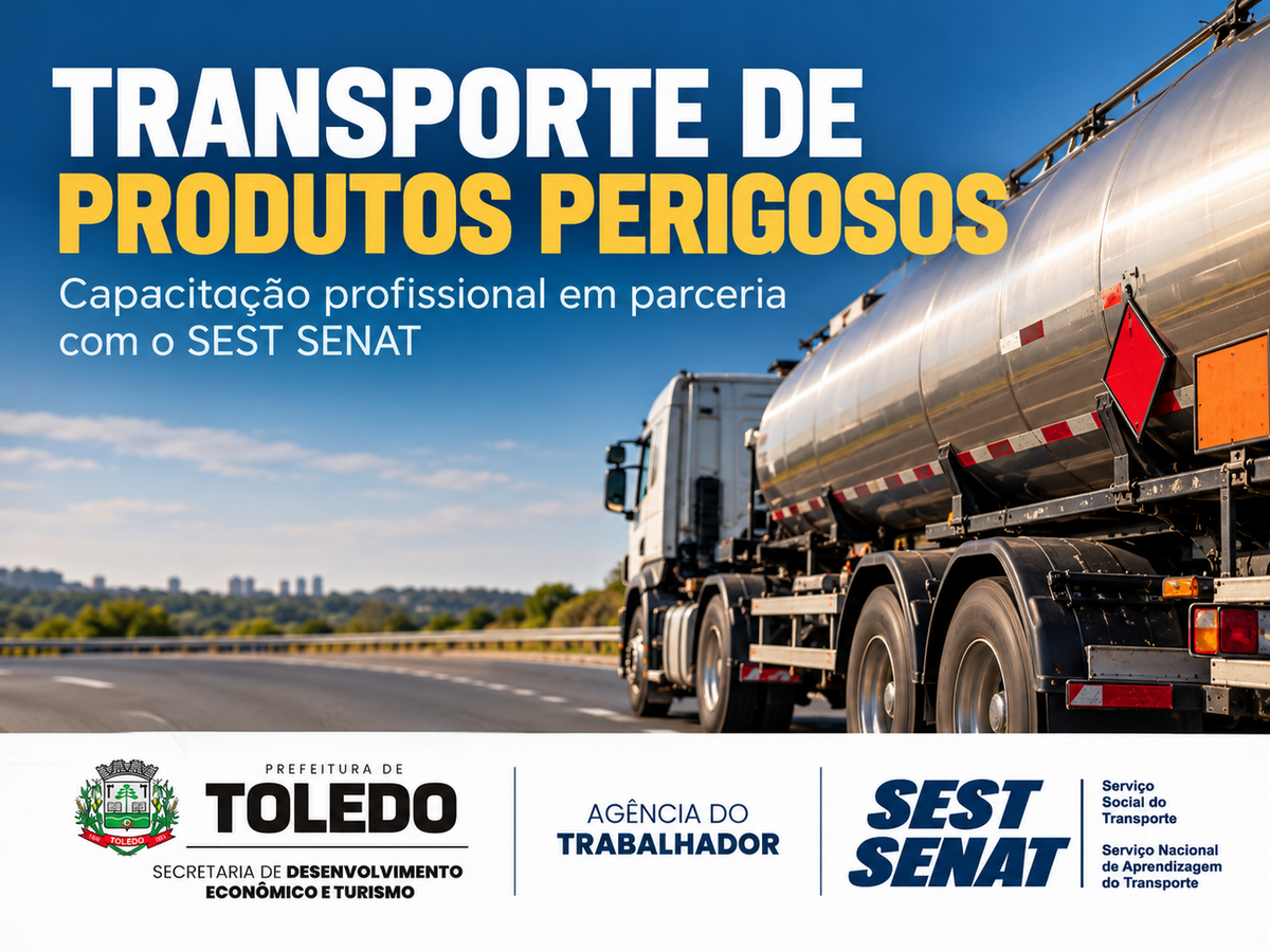 Estão abertas inscrições para curso gratuito de Transporte de Produtos Perigosos 